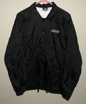 Lurking Class Men’s Medium Nylon Windbreaker Jacket Lined Black Snap